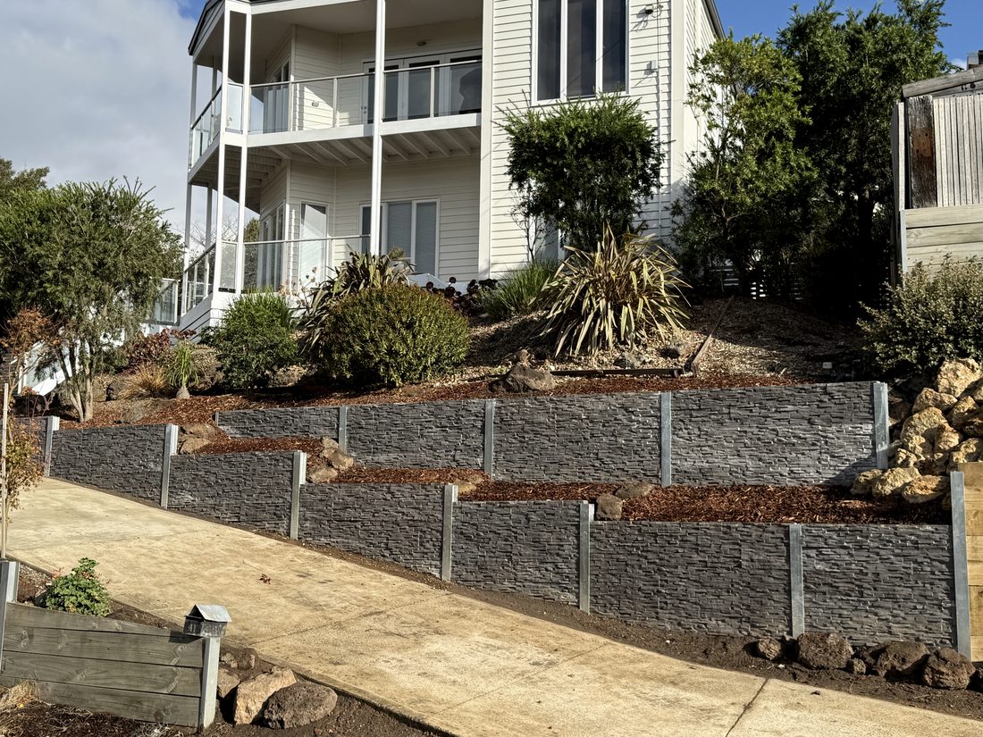 Ocean Grove concrete sleeper retaining wall detail